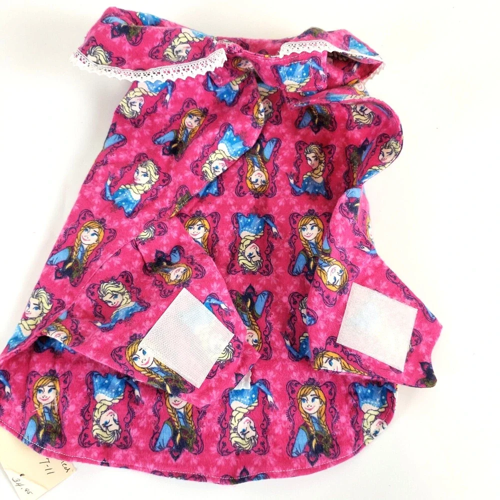 NEW!! Handmade Frozen Doggie Pink Outfit Pet Dog Ana Elsa 7-11 lbs